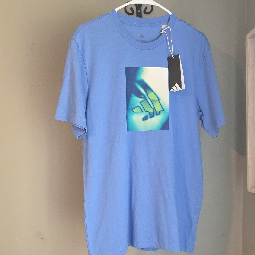 Adidas Men's Blue T-Shirt Size Medium